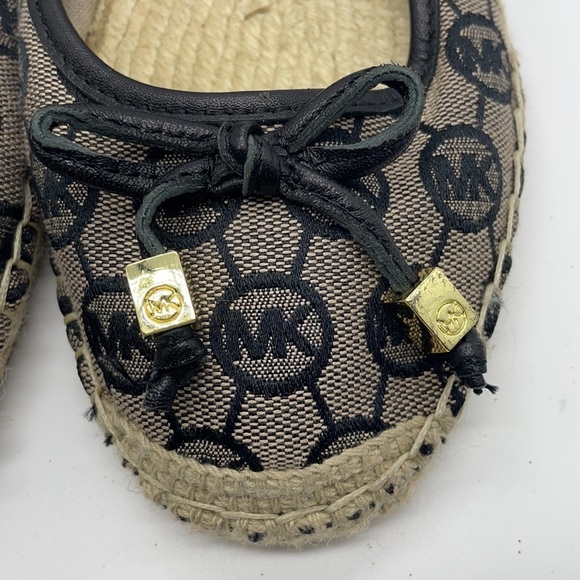 MICHAEL Kors Meg Logo Pattern Espadrille Ballet Flats Shoes Size 8.5 9 - Picture 3 of 10